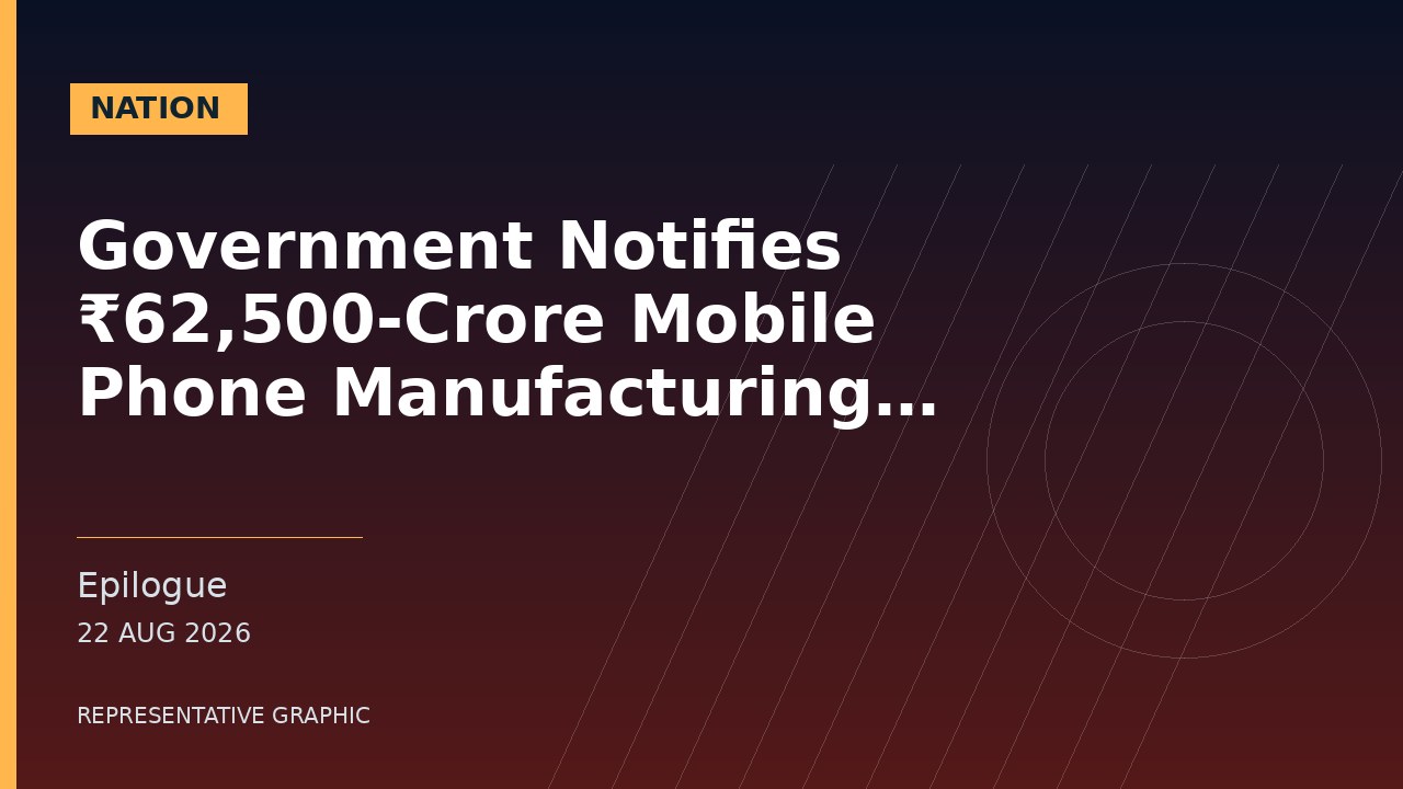 Representative graphic: Government Notifies ₹62,500-Crore Mobile Phone Manufacturing Scheme