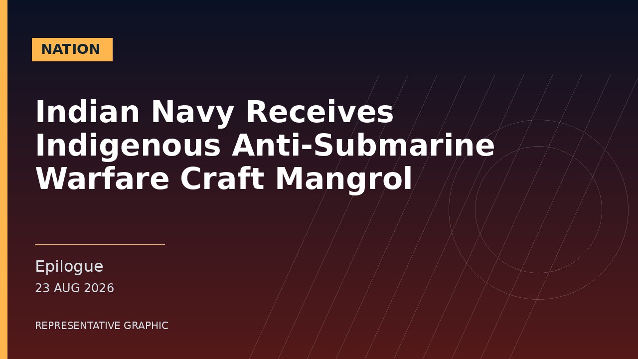 Representative graphic: Indian Navy Receives Indigenous Anti-Submarine Warfare Craft Mangrol