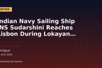 Representative graphic: Indian Navy Sailing Ship INS Sudarshini Reaches Lisbon During Lokayan Voyage