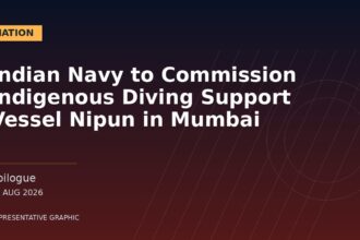 Representative graphic: Indian Navy to Commission Indigenous Diving Support Vessel Nipun in Mumbai