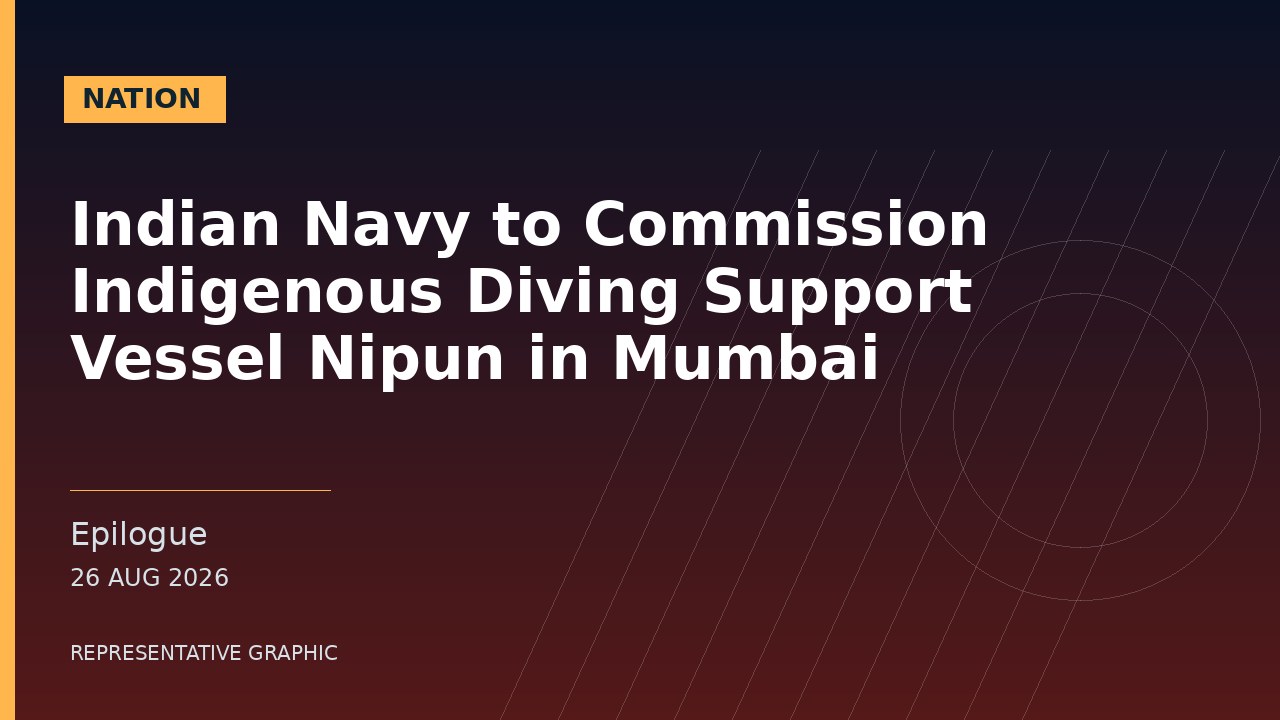 Representative graphic: Indian Navy to Commission Indigenous Diving Support Vessel Nipun in Mumbai