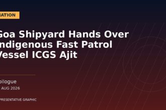 Representative graphic: Goa Shipyard Hands Over Indigenous Fast Patrol Vessel ICGS Ajit