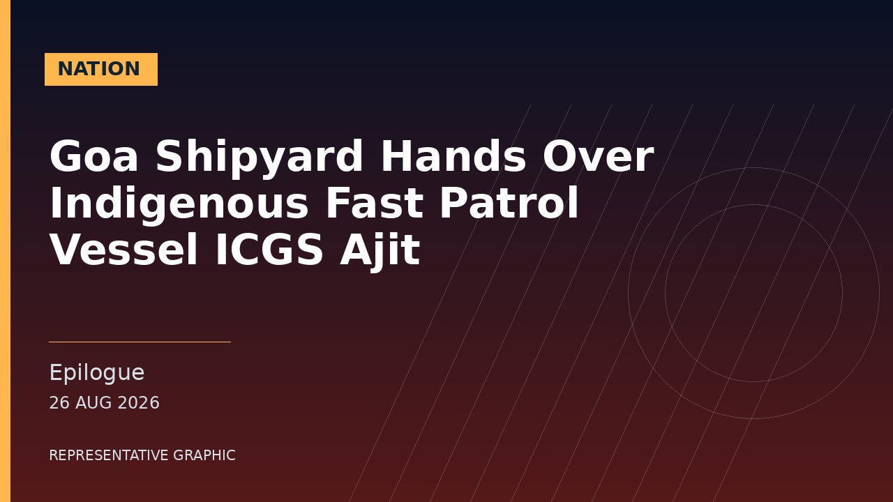 Representative graphic: Goa Shipyard Hands Over Indigenous Fast Patrol Vessel ICGS Ajit