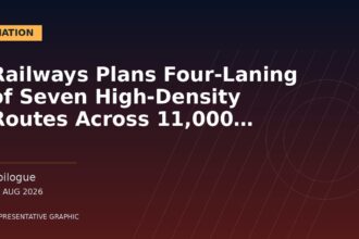 Representative graphic: Railways Plans Four-Laning of Seven High-Density Routes Across 11,000 Kilometres