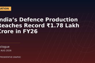 Representative graphic: India’s Defence Production Reaches Record ₹1.78 Lakh Crore in FY26