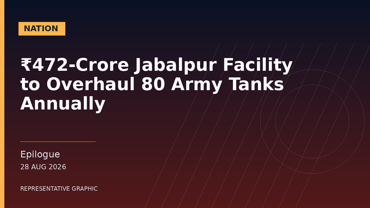 Representative graphic: ₹472-Crore Jabalpur Facility to Overhaul 80 Army Tanks Annually
