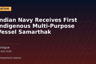 Representative graphic: Indian Navy Receives First Indigenous Multi-Purpose Vessel Samarthak