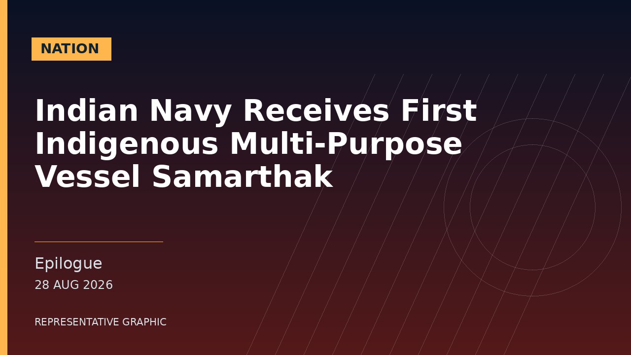 Representative graphic: Indian Navy Receives First Indigenous Multi-Purpose Vessel Samarthak
