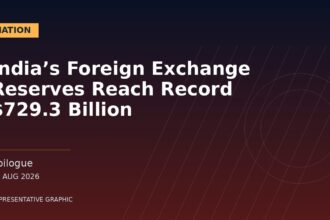 Representative graphic: India’s Foreign Exchange Reserves Reach Record $729.3 Billion