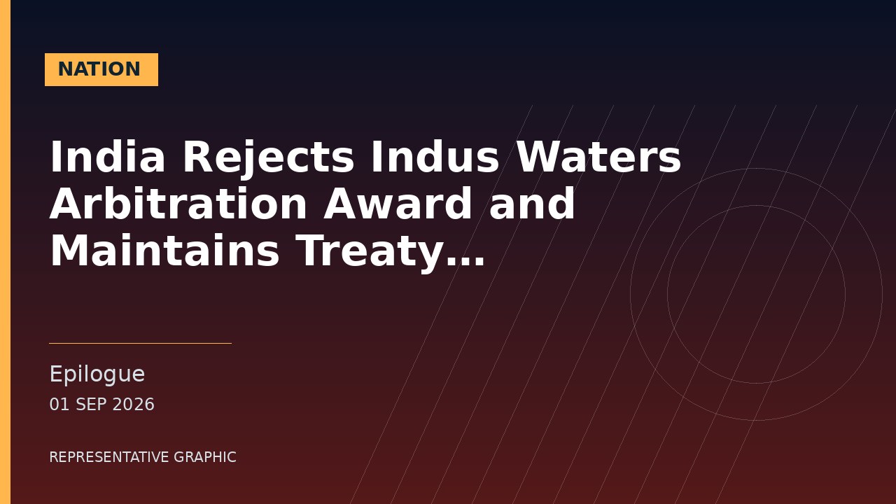 Representative graphic: India Rejects Indus Waters Arbitration Award and Maintains Treaty Suspension
