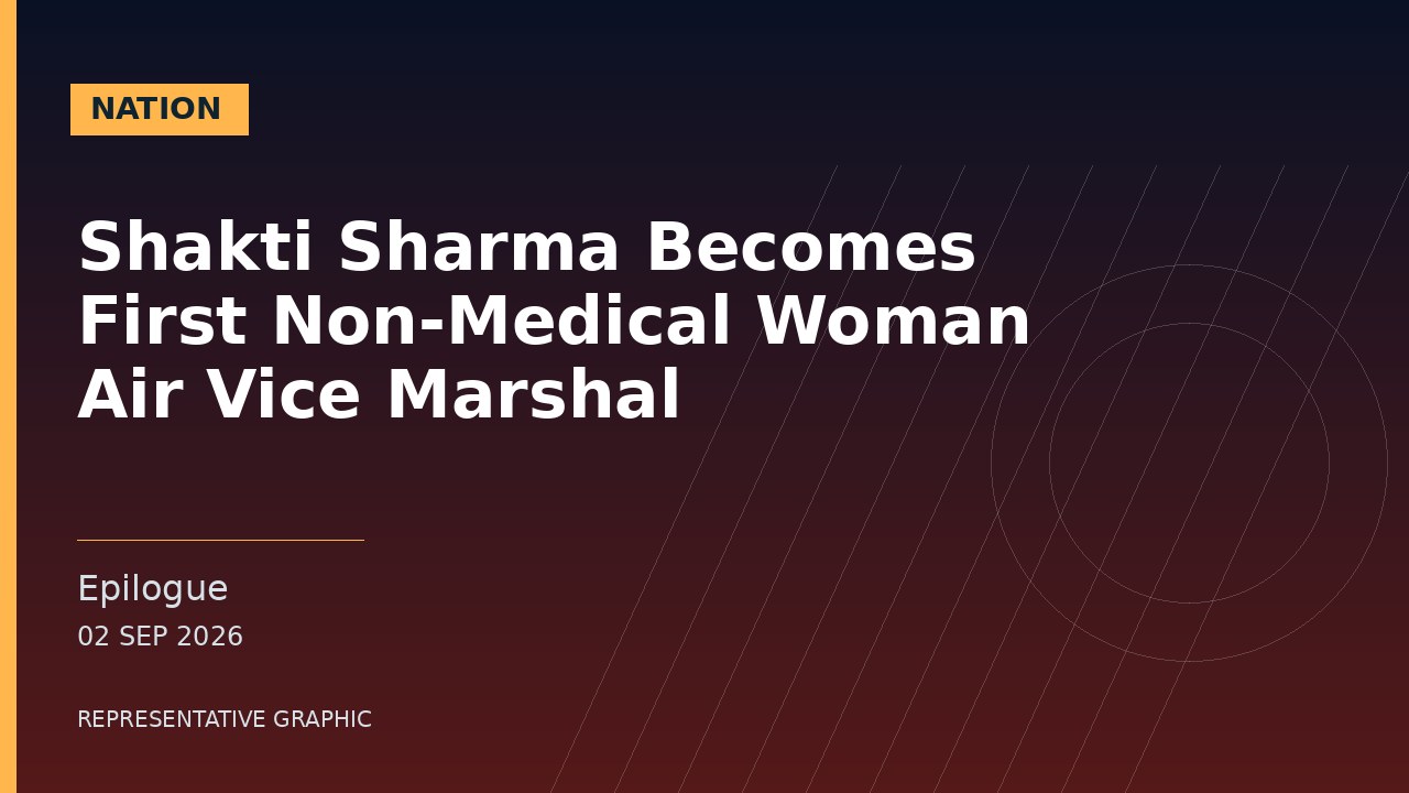 Representative graphic: Shakti Sharma Becomes First Non-Medical Woman Air Vice Marshal