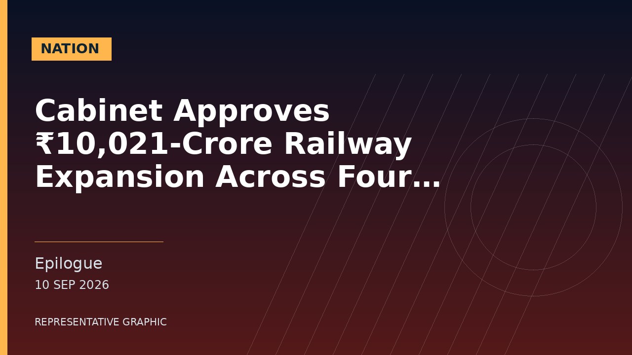 Representative graphic: Cabinet Approves ₹10,021-Crore Railway Expansion Across Four Southern States
